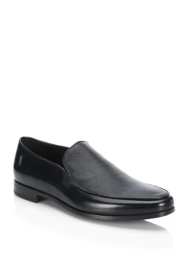 Shop Giorgio Armani Two-tone Leather Dress Shoes In Black