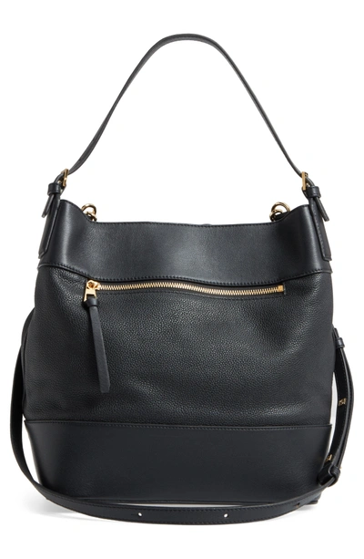 Shop Loewe Midnight Leather Bucket Bag - Black