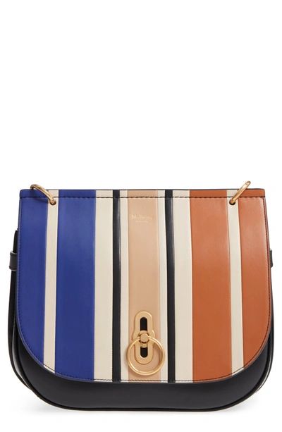 Shop Mulberry Amberley Colorblock Leather Shoulder Bag In Black