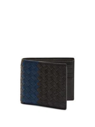 Shop Bottega Veneta Woven Leather Wallet In Oro Matt