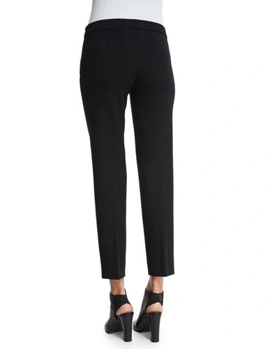 Shop Akris Punto Frankie Slim-leg Ankle Pants, Black