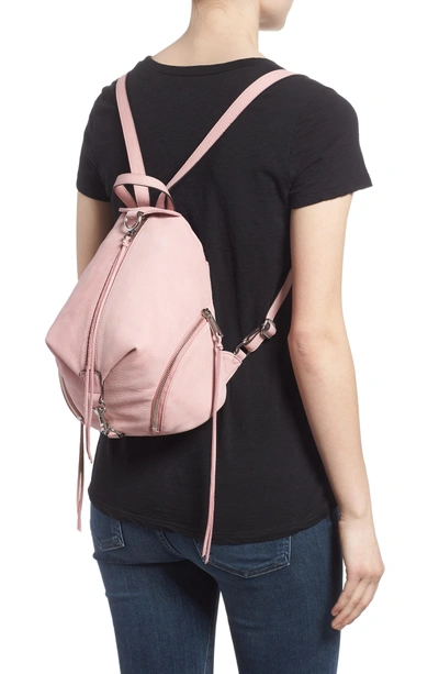 Shop Rebecca Minkoff Medium Julian Nubuck Backpack - Pink In Blossom