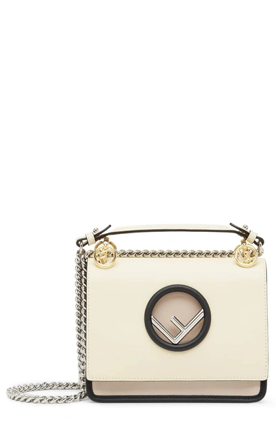 Shop Fendi Mini Kan I Colorblock Leather Shoulder Bag - Ivory In Soap/ Butter Multi