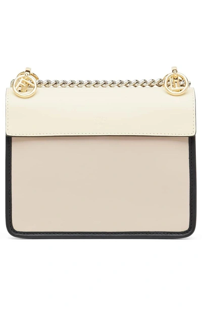 Shop Fendi Mini Kan I Colorblock Leather Shoulder Bag - Ivory In Soap/ Butter Multi