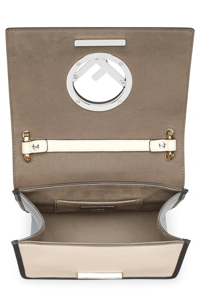 Shop Fendi Mini Kan I Colorblock Leather Shoulder Bag - Ivory In Soap/ Butter Multi