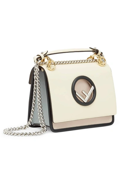 Shop Fendi Mini Kan I Colorblock Leather Shoulder Bag - Ivory In Soap/ Butter Multi