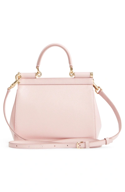 Shop Dolce & Gabbana Small Miss Sicily Leather Satchel In Flesh Pink