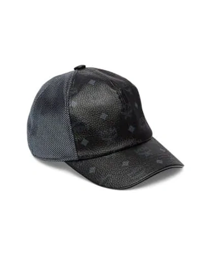 Shop Mcm Logo Baseball Cap In Black