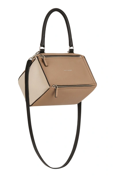 Shop Givenchy Small Pandora Box Tricolor Leather Crossbody Bag In Linen