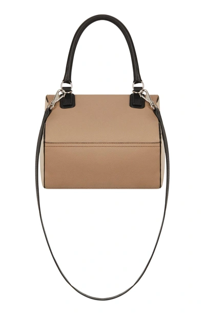 Shop Givenchy Small Pandora Box Tricolor Leather Crossbody Bag In Linen