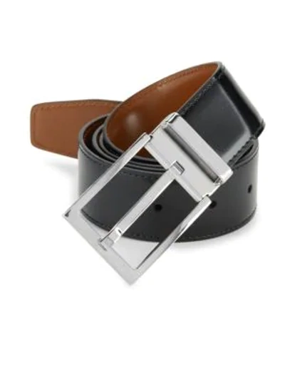 Shop Ferragamo Men's Adjustable & Reversible Classic Buckle Belt In Black