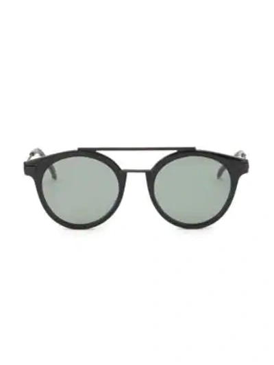 Shop Fendi 49mm Round Sunglasses In Black0807