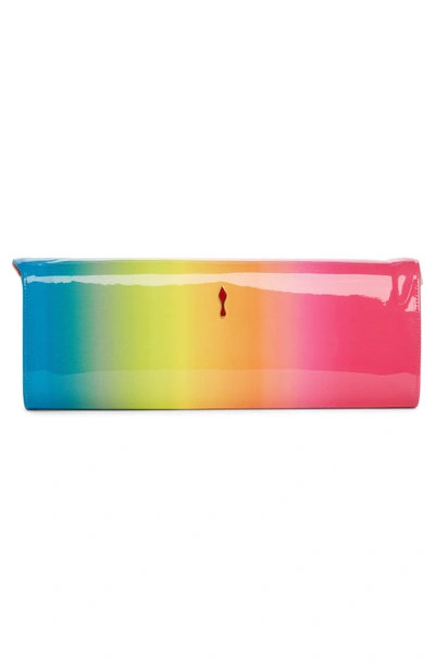 Shop Christian Louboutin So Kate Rainbow Ombre Patent Leather Clutch - Pink In Pink Multi