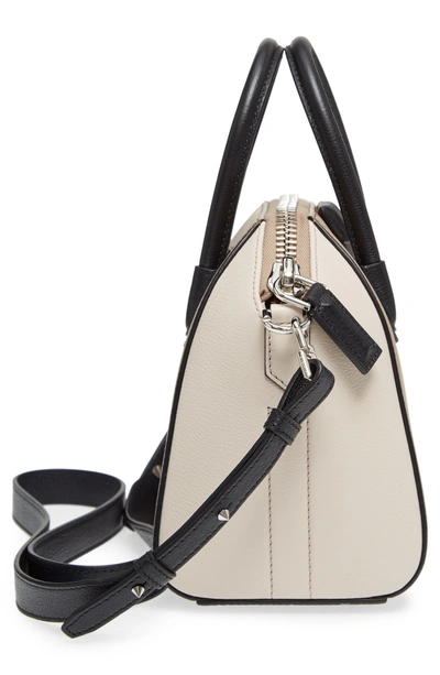 Shop Givenchy Mini Antigona Tricolor Sugar Leather Satchel - Beige In Linen