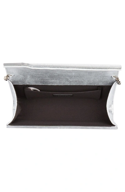 Shop Jimmy Choo Candy I Want Choo Glitter Clutch - Metallic In Silver