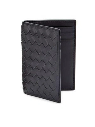 Shop Bottega Veneta Eight-slot Leather Cardholder In Dark Grey