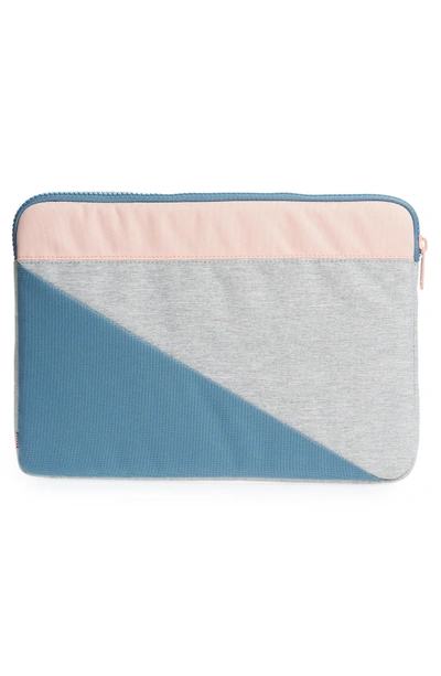 Shop Herschel Supply Co Anchor 13-inch Macbook Sleeve - Grey In Light Grey/ Aegean Blue/ Peach