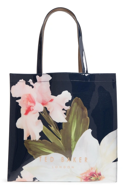 Shop Ted Baker Hermcon Chatsworth Bloom Large Icon Tote - Blue In Navy