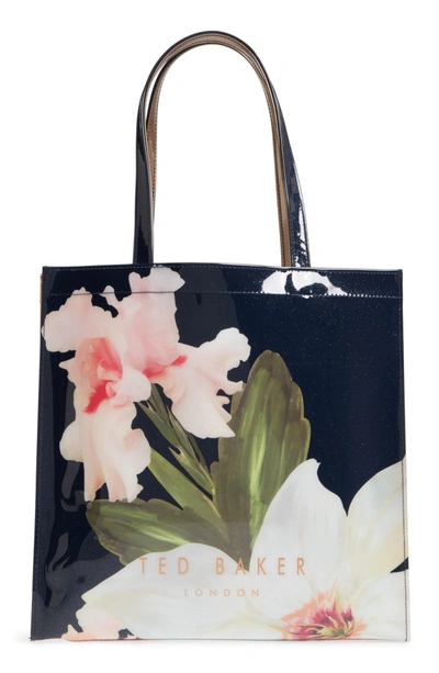Shop Ted Baker Hermcon Chatsworth Bloom Large Icon Tote - Blue In Navy