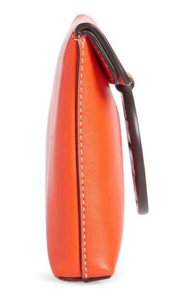 Shop Tory Burch Miller Leather Clutch - Orange In Brilliant Orange