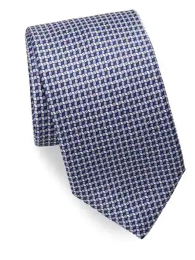Shop Brioni Geometric Silk Tie In Purple Blue