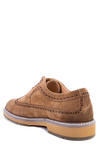 Shop Zanzara Modigliani Wingtip Derby In Cognac Suede