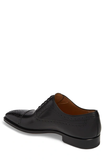 Shop Magnanni Martino Cap Toe Oxford In Black Leather