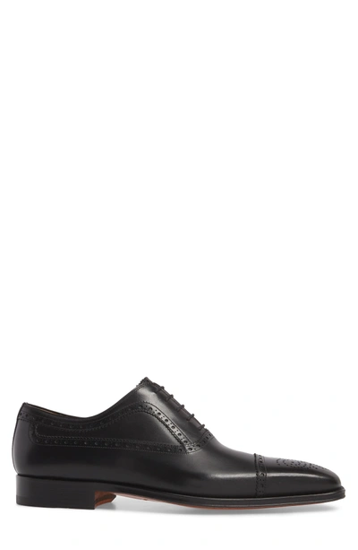 Shop Magnanni Martino Cap Toe Oxford In Black Leather