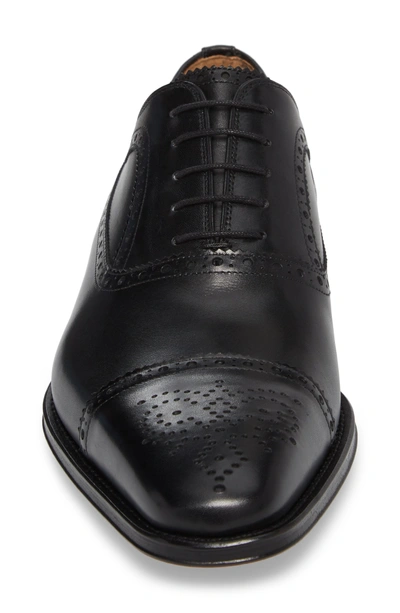 Shop Magnanni Martino Cap Toe Oxford In Black Leather