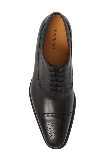 Shop Magnanni Martino Cap Toe Oxford In Black Leather