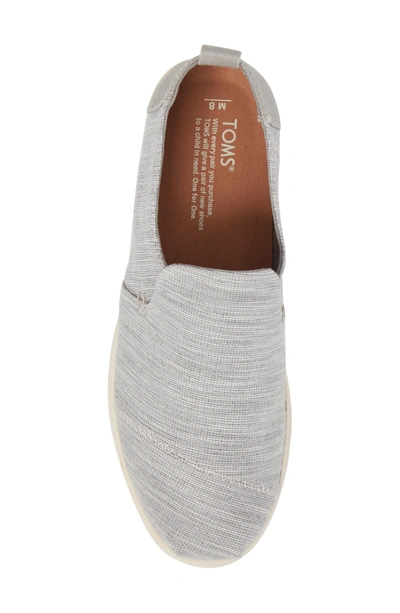 Shop Toms Deconstructed Alpargata Slip-on In Drizzle Striped Chambray