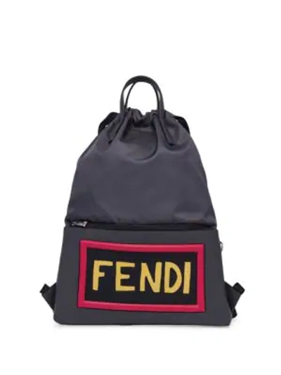 Shop Fendi Logo Tote Backpack In Black
