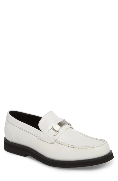 Shop Calvin Klein Lyric Box Bit Loafer In White Leather