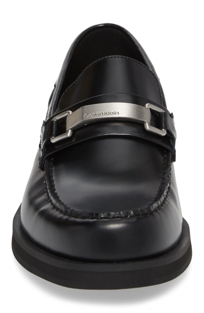 Shop Calvin Klein Lyric Box Bit Loafer In Black Leather