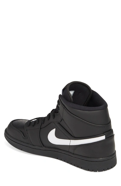 Shop Nike 'air Jordan 1 Mid' Sneaker In Black/ Black/ White
