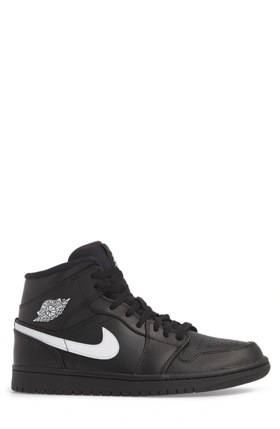 Shop Nike 'air Jordan 1 Mid' Sneaker In Black/ Black/ White