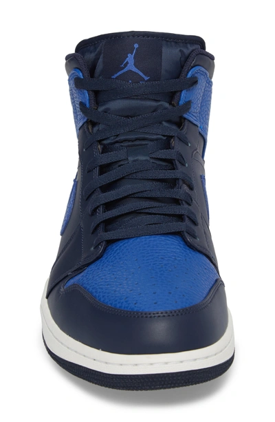 Shop Nike 'air Jordan 1 Mid' Sneaker In Obsidian/ Game Royal/ White