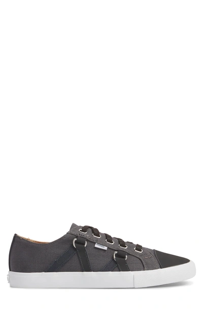 Shop Michael Bastian Signature Low Top Sneaker In Charcoal Canvas