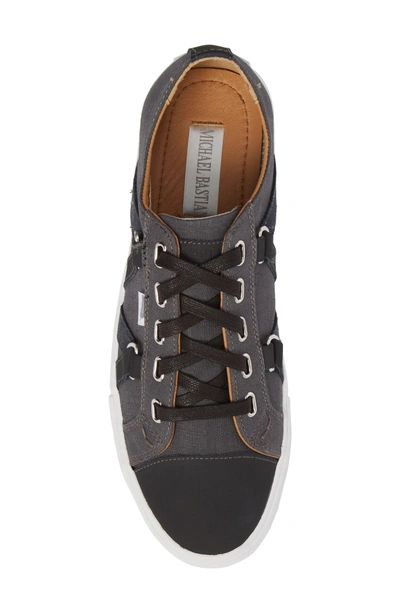 Shop Michael Bastian Signature Low Top Sneaker In Charcoal Canvas