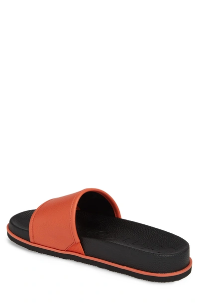 Shop Calvin Klein Mackee Sport Slide In Sunset Orange Leather