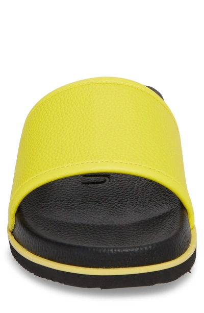 Shop Calvin Klein Mackee Sport Slide In Cyber Yellow Leather