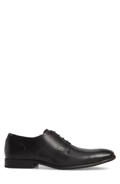 Shop Calvin Klein Lucca Plain Toe Derby In Black Leather