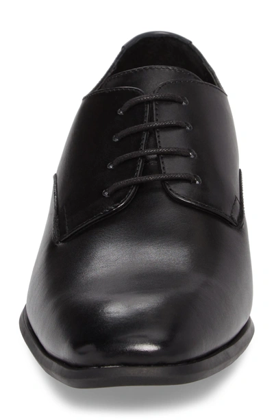 Shop Calvin Klein Lucca Plain Toe Derby In Black Leather
