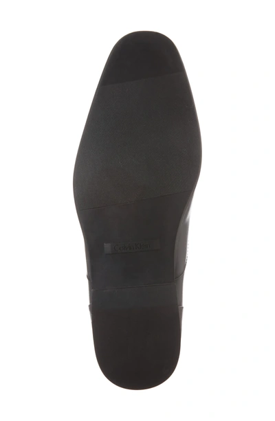 Shop Calvin Klein Lucca Plain Toe Derby In Black Leather