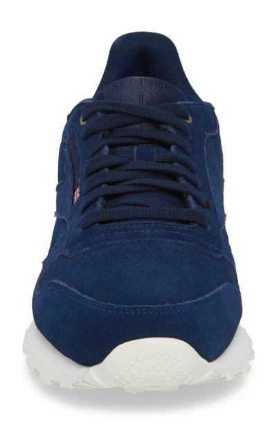 Shop Reebok Classic Leather Low Top Sneaker In Blue Note/ Chalk