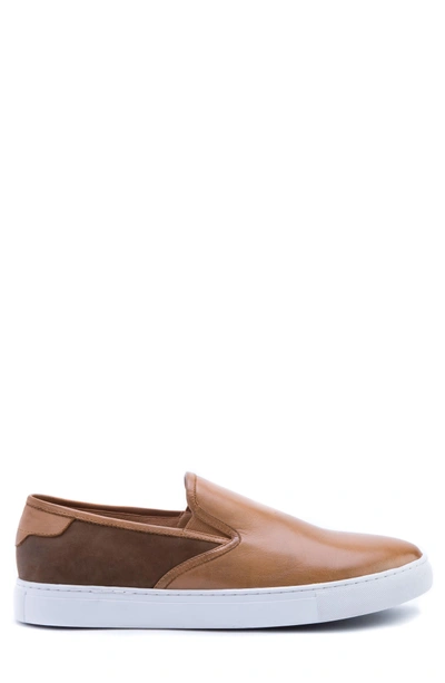 Shop Zanzara Duchamps Slip-on Sneaker In Beige Leather/ Suede