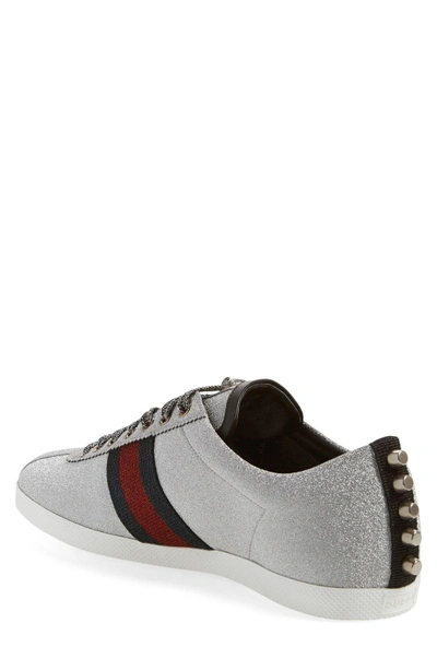 Shop Gucci Bambi Lace-up Sneaker In Argento Fabric