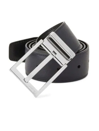 Shop Ferragamo Adjustable & Reversible Classic Buckle Belt In Navy