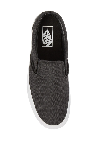 Shop Vans 'classic' Slip-on Sneaker In Black/ True White Fabric