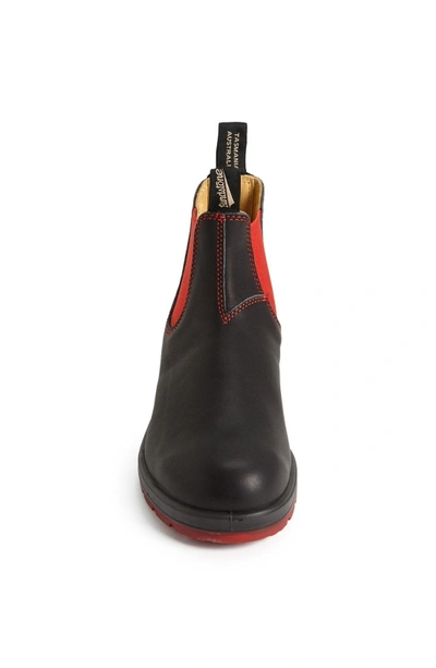 Shop Blundstone Footwear Chelsea Boot In Black/ Red Gore